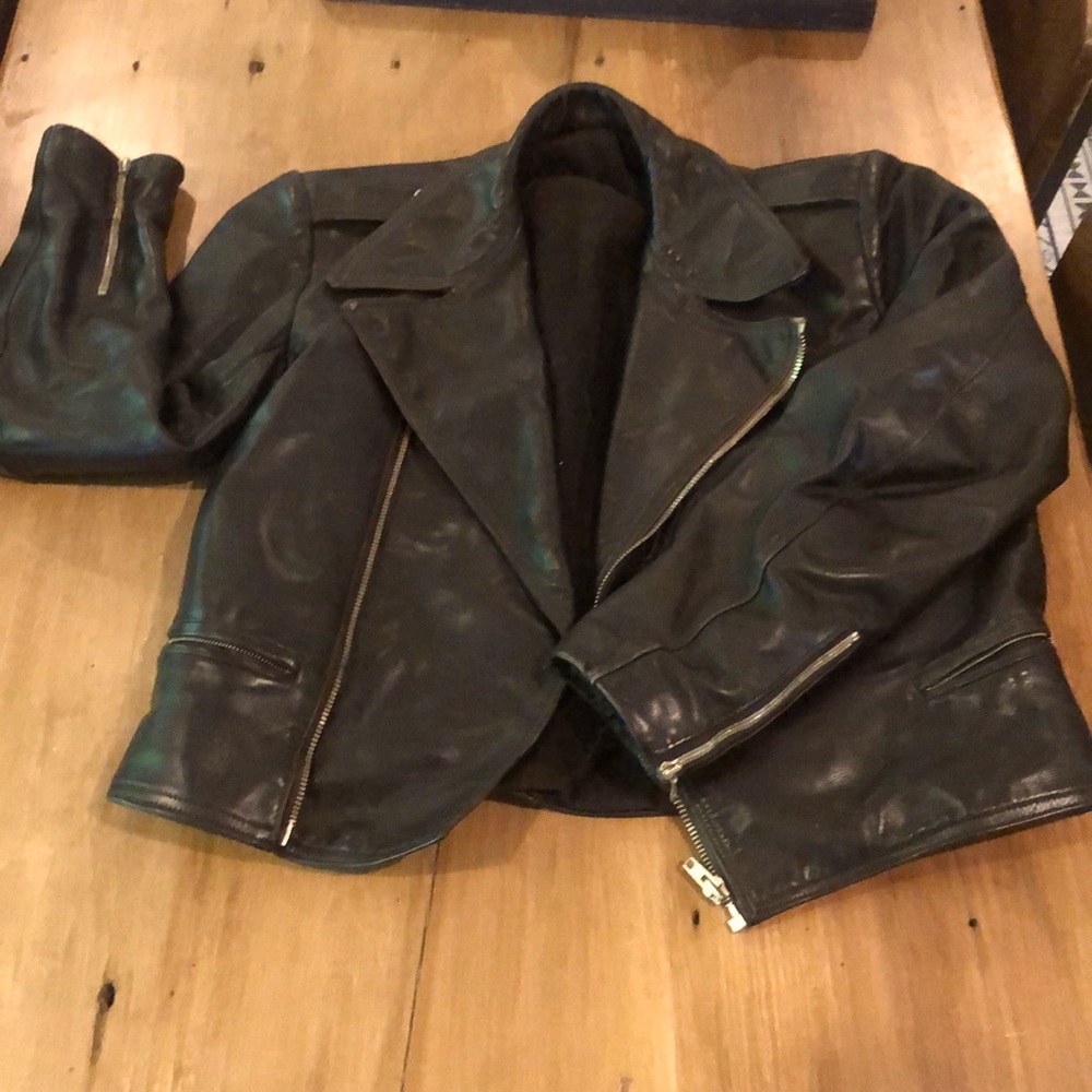 Vintage Retro Black Leather Jacket